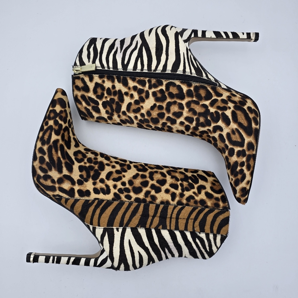 NWOT Kenneth Cole NY Riley 110 Western Ponty-Toe Heeled Animal Print Booties, 8M - Picture 12 of 16